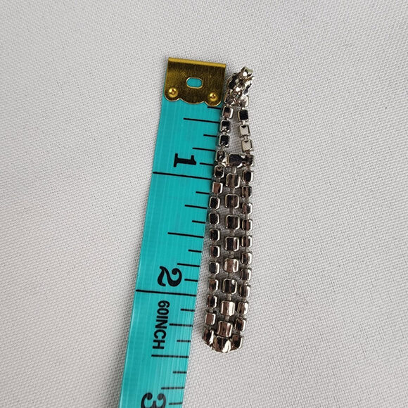 Vintage Silver Tone Prong Set Crystal Necklace & Earring Set - Picture 8 of 8